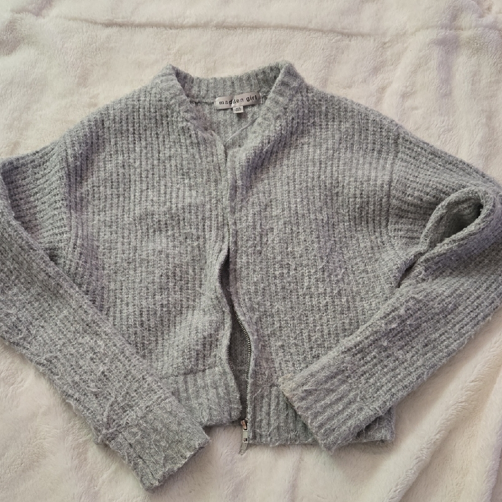 Madden Girl Women's Light Gray Cardigan